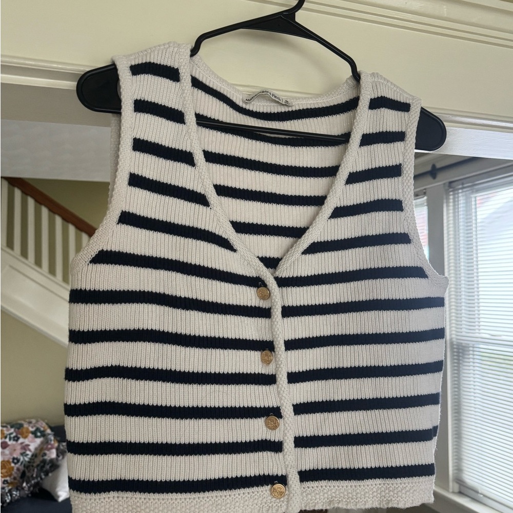 Abercrombie & Fitch Striped Tank Top - Black and White